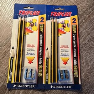 Double pack - Triplus 3 sided pencils with sharpener